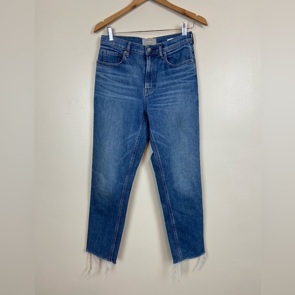 Everlane The Cheeky Jean Classic Blue Raw Hem High Rise Cotton Jeans - Picture 4 of 11